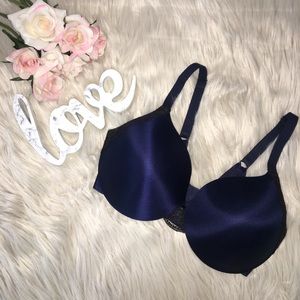 Maidenform Dark Blue Black Lace Push Up Bra
